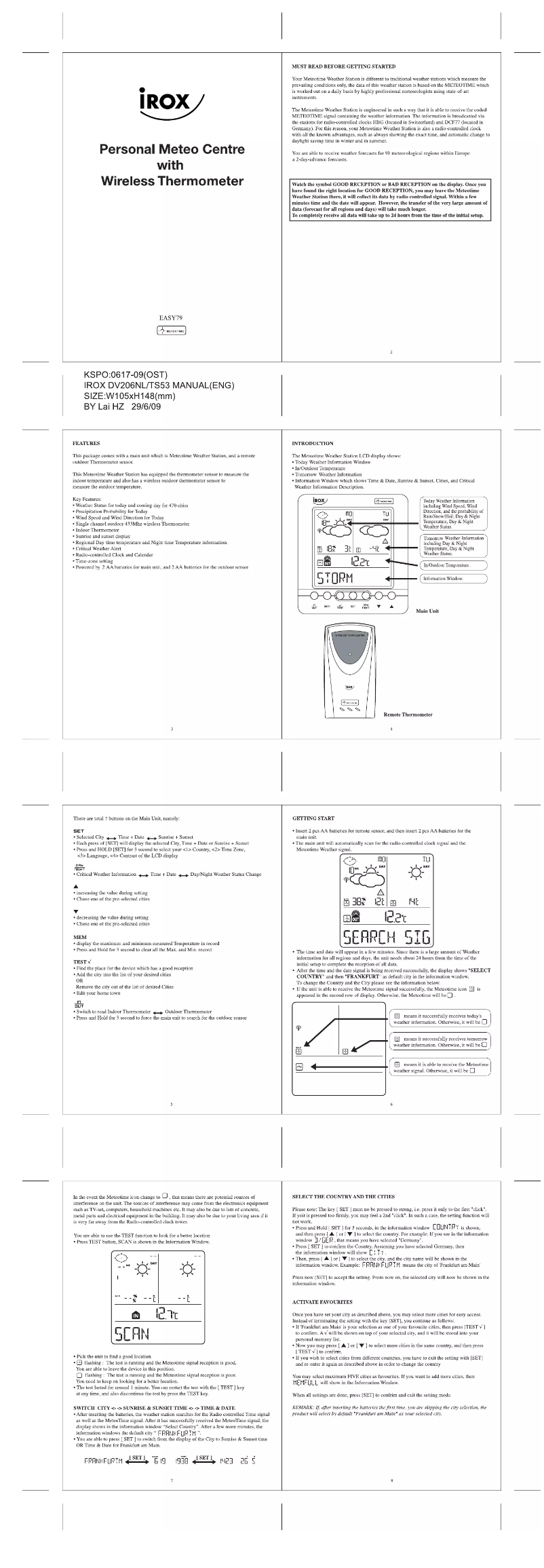 Image de la première page du manuel de l'appareil Easy 79
