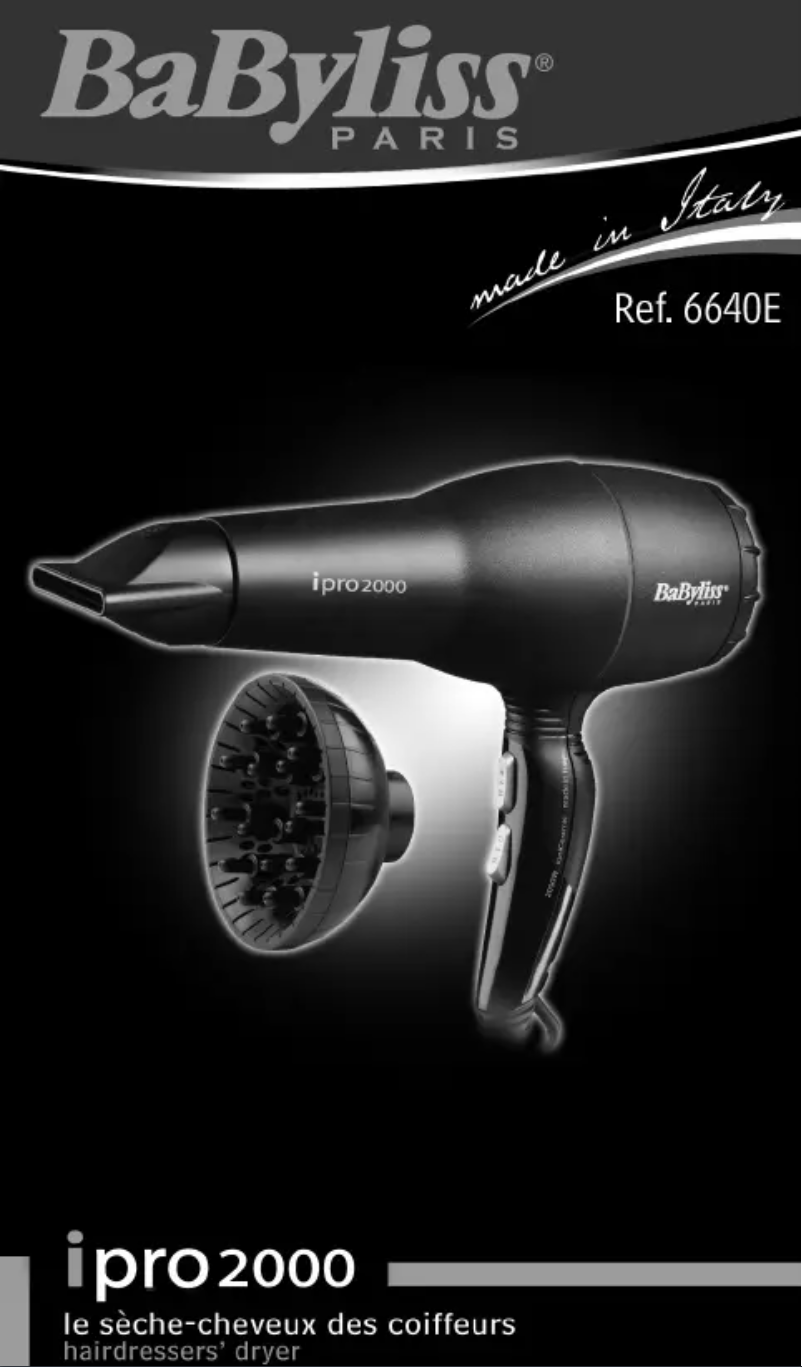 Page n°1 - Manuel utilisateur BaByliss 6642E ipro 2000