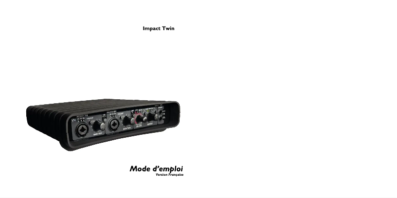 Image de la première page du manuel de l'appareil Impact Twin