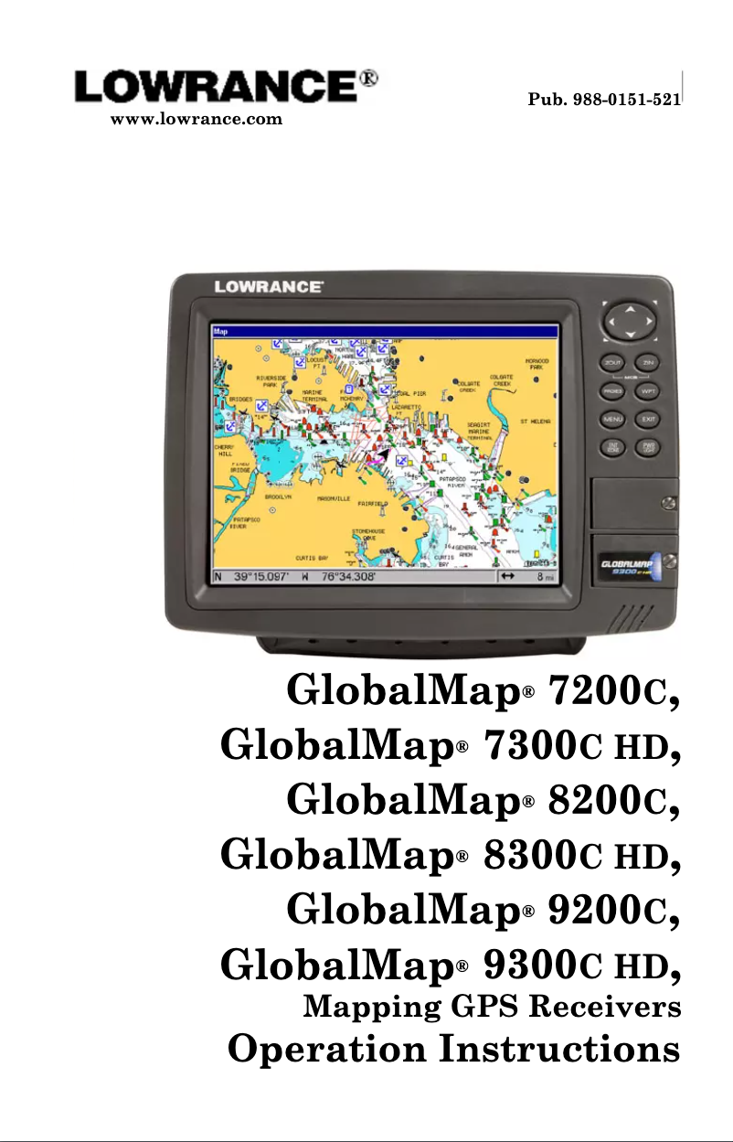 Image de la première page du manuel de l'appareil GlobalMap 9200C