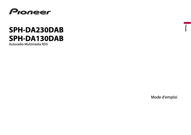 Page n°1 - Manuel utilisateur Pioneer SPH-DA230DAB
