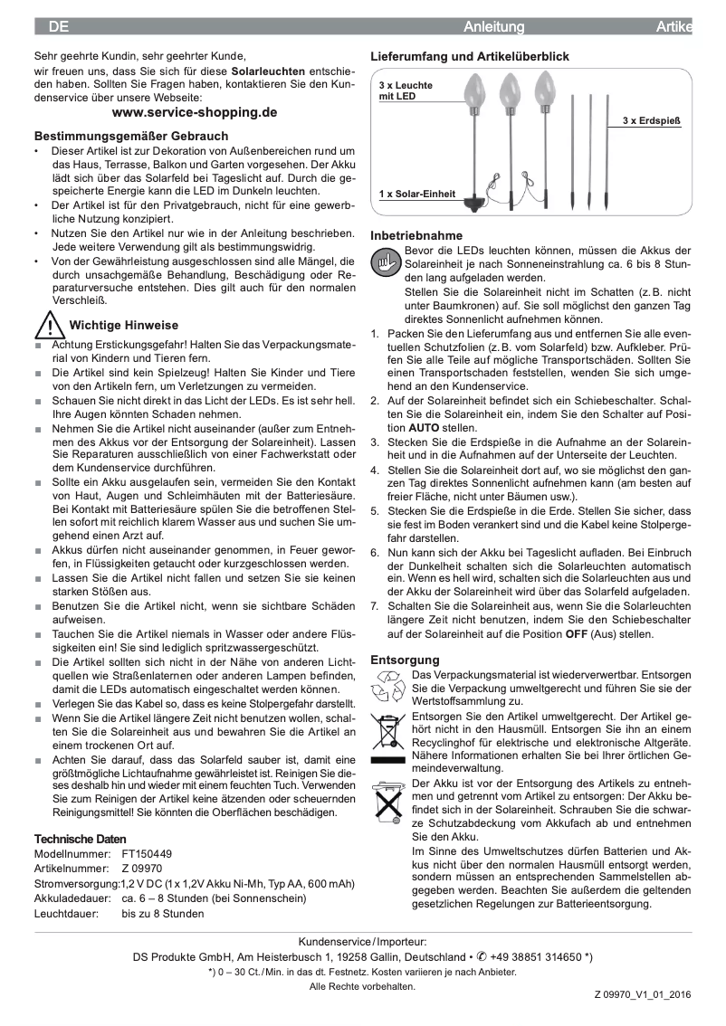 Page 1 de la notice Manuel utilisateur EasyMaxx 09970
