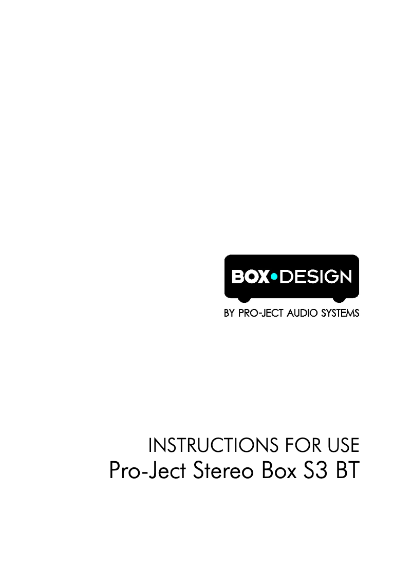 Page n°1 - Manuel utilisateur Pro-Ject Stereo Box S3 BT