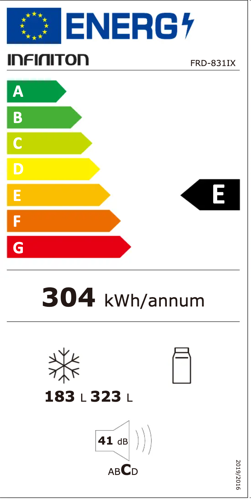 Page n°1 - Label énergétique Infiniton FRD-83IX