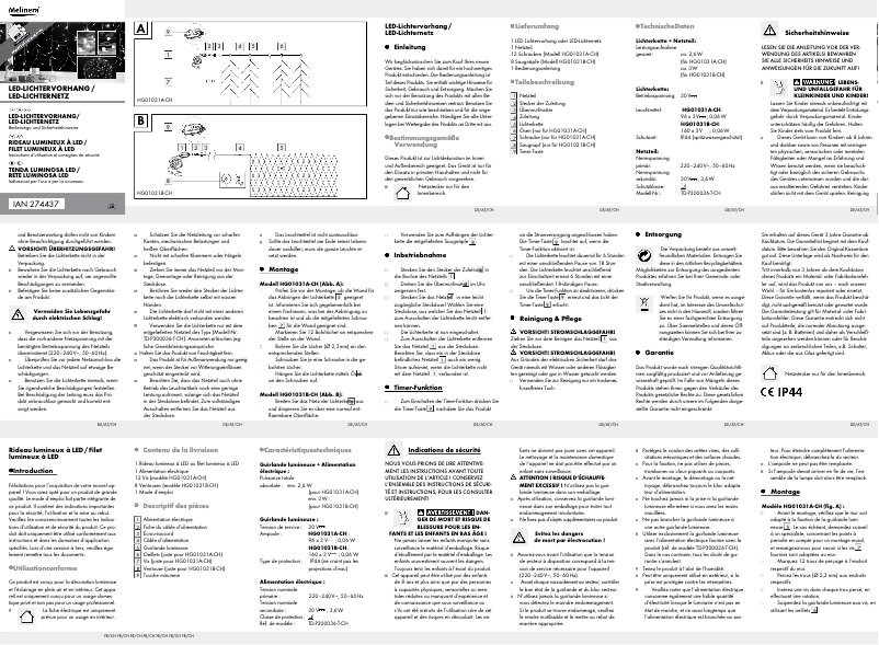 Image de la première page du manuel de l'appareil HG01031A