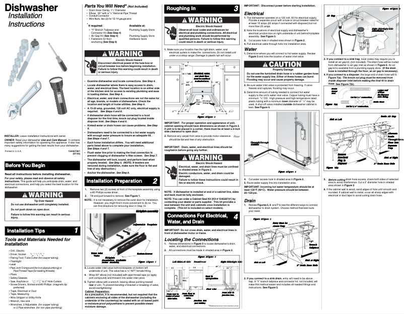Page n°1 - Guide d'installation Frigidaire FBD2400K