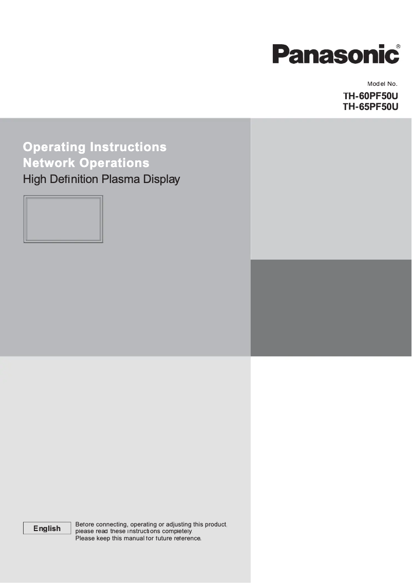 Page 1 de la notice Manuel utilisateur Panasonic TH60PF50U