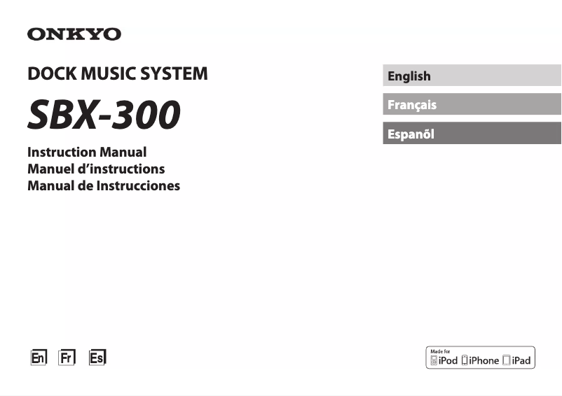 Page n°1 - Manuel utilisateur Onkyo SBX-300