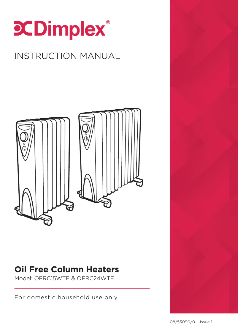 Page 1 de la notice Manuel utilisateur Dimplex OFRC24WTE