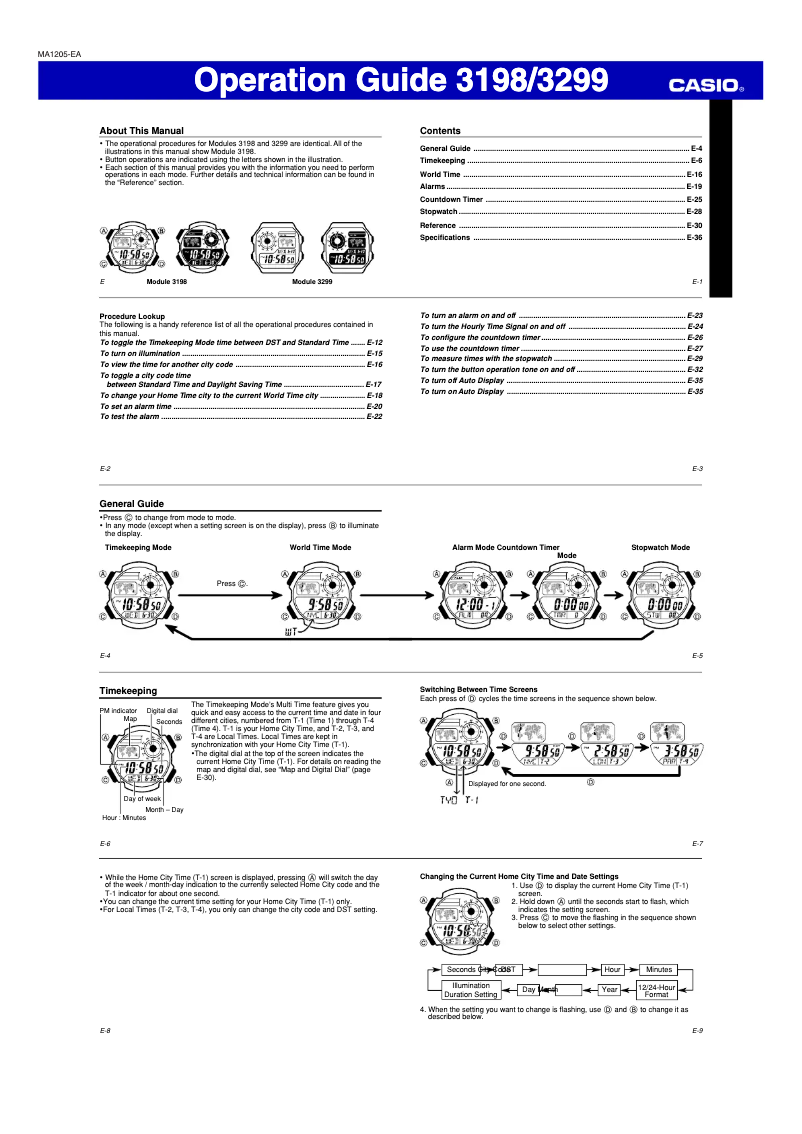 Page 1 de la notice Manuel utilisateur Casio Collection AE-1000W-3AVEF