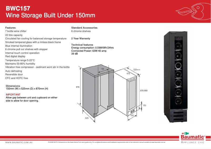 Image de la première page du manuel de l'appareil BWC157