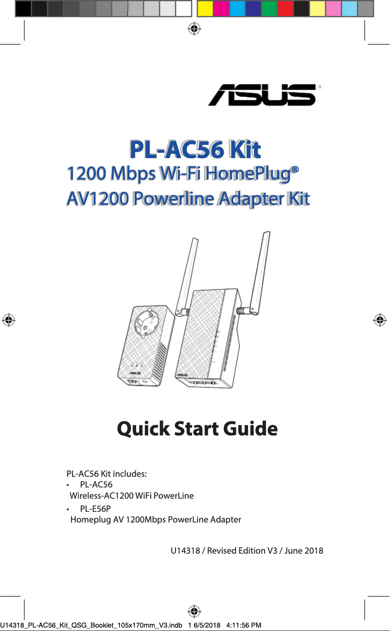 Page 1 de la notice Guide de démarrage rapide Asus PL-AC56 Kit