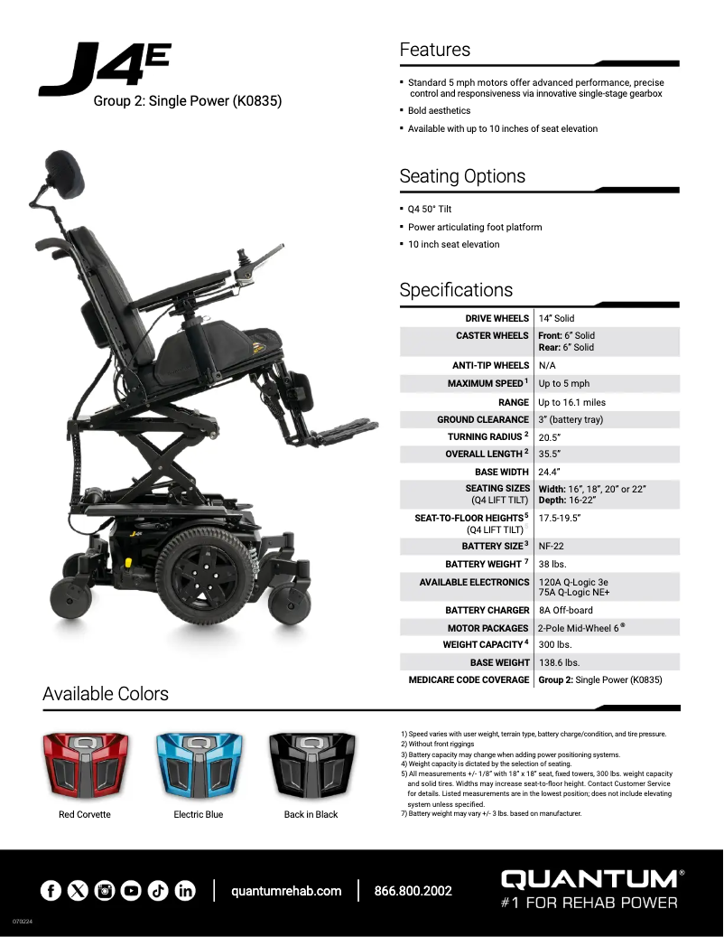 Page 1 de la notice Brochure Quantum J4E