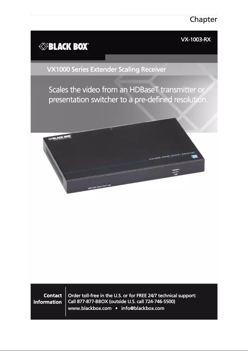 Image de la première page du manuel de l'appareil VX-1003-RX