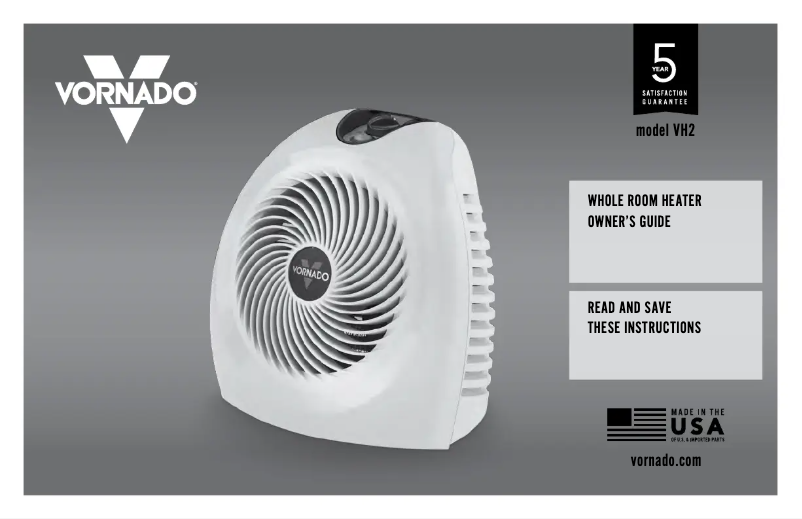 Page 1 de la notice Manuel utilisateur Vornado VH2
