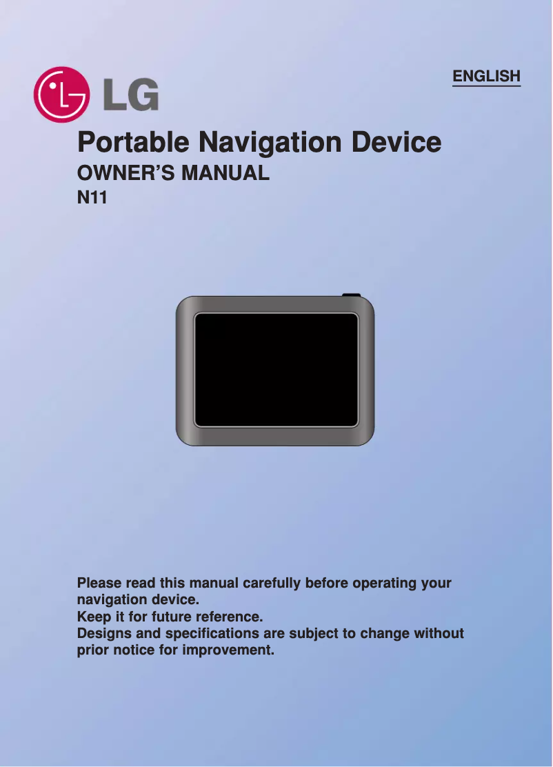 Image de la première page du manuel de l'appareil N11