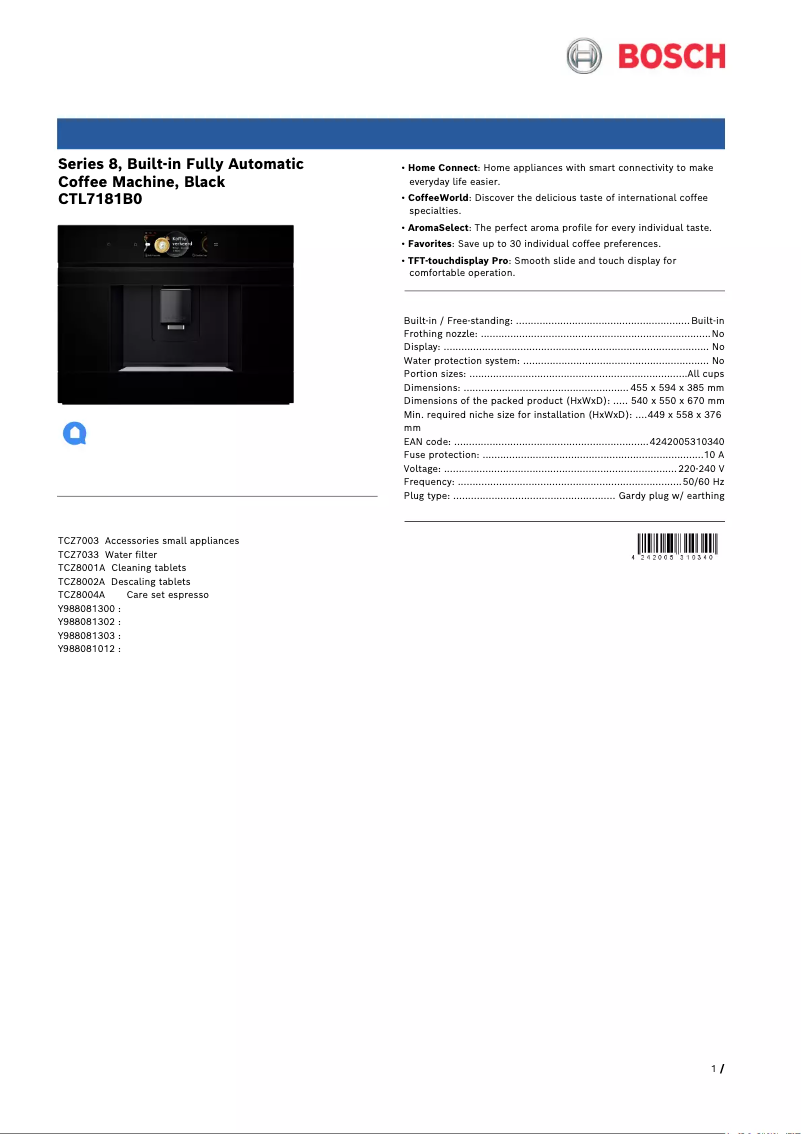 Image de la première page du manuel de l'appareil CTL7181B0
