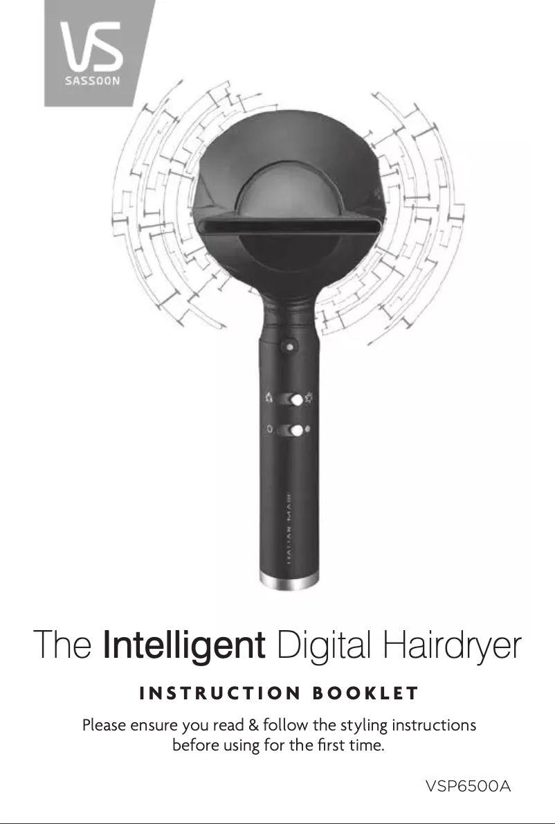 Page 1 de la notice Manuel utilisateur VS Sassoon Digital Sensor VSP6500A