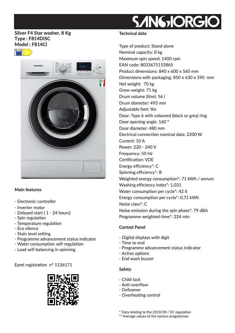 Image de la première page du manuel de l'appareil F814DISC