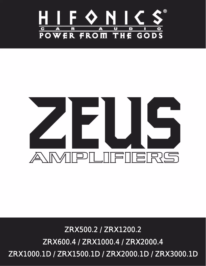 Image de la première page du manuel de l'appareil ZRX Zeus