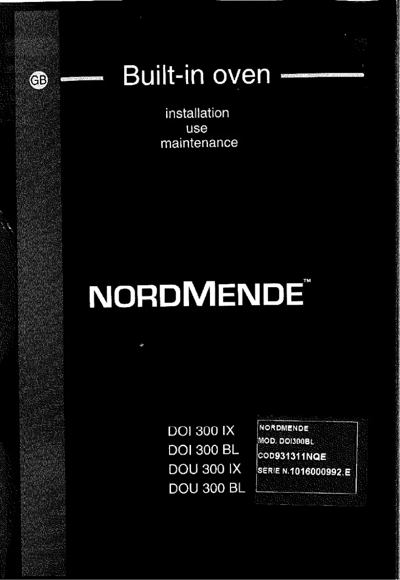 Page 1 de la notice Manuel utilisateur Nordmende DOI300IX