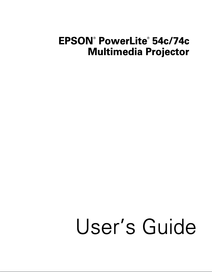 Image de la première page du manuel de l'appareil PowerLite 74c