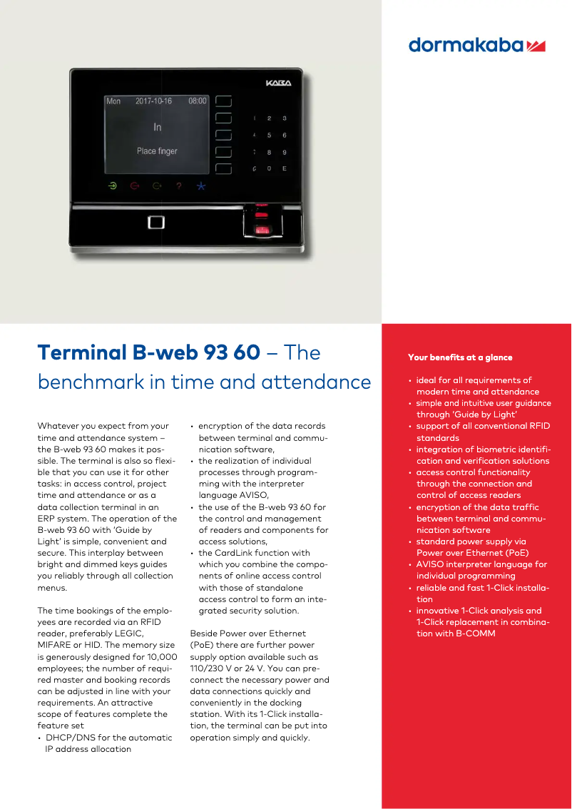 Page n°1 - Manuel utilisateur Dormakaba B-web 93 60