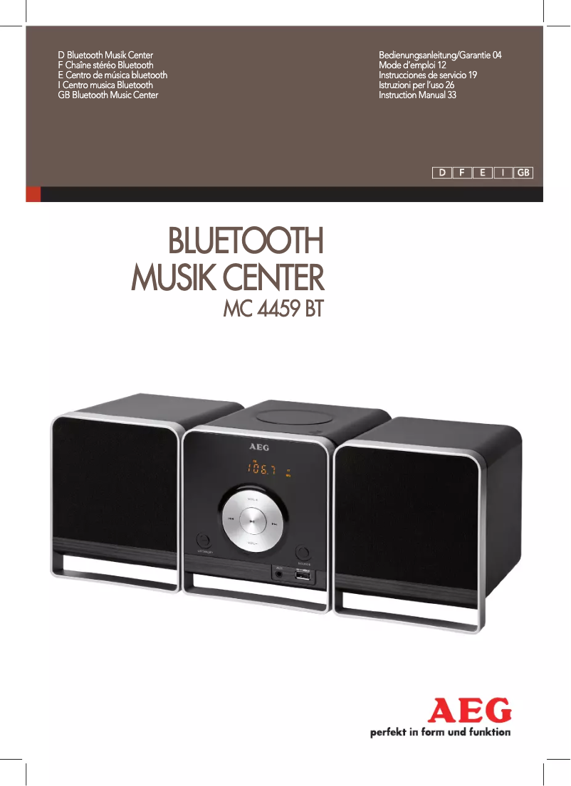 Página 1 del manual Manual de usuario AEG MC 4459 BT