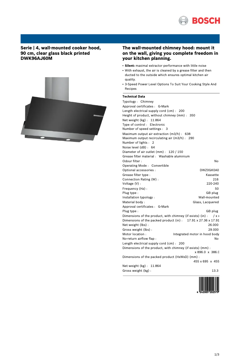 Imagen de la primera página del manual del dispositivo DWK96AJ60M