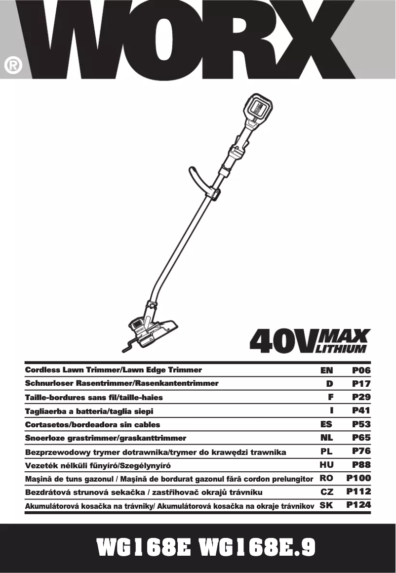 Image de la première page du manuel de l'appareil WG168E.9