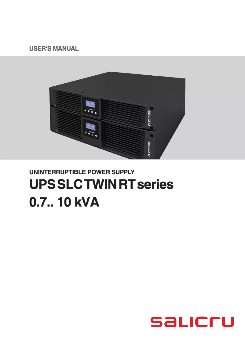 Page 1 de la notice Manuel utilisateur Salicru 698BT000004