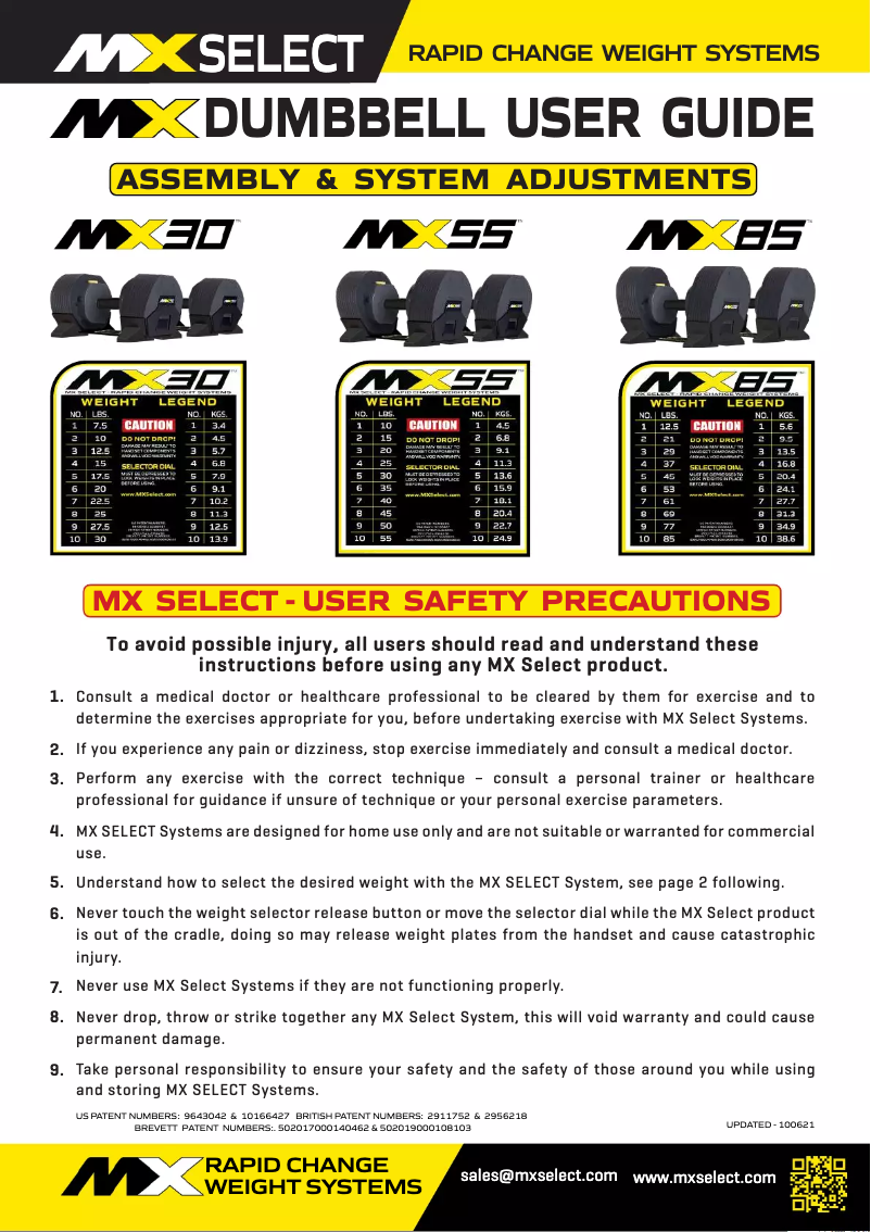 Page 1 de la notice Manuel utilisateur MX Select MX55