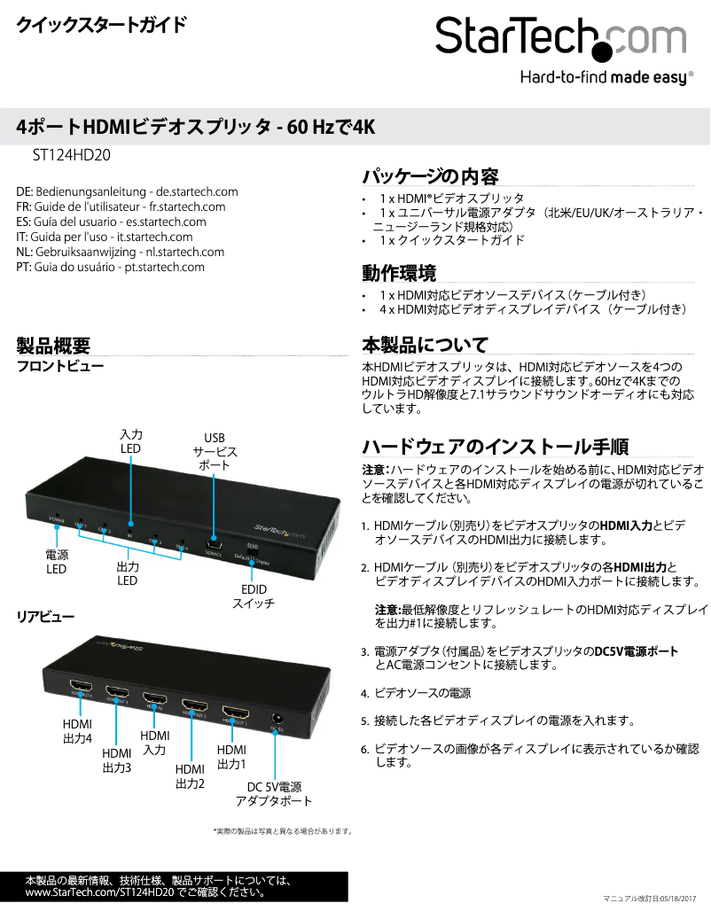 Image de la première page du manuel de l'appareil ST124HD20