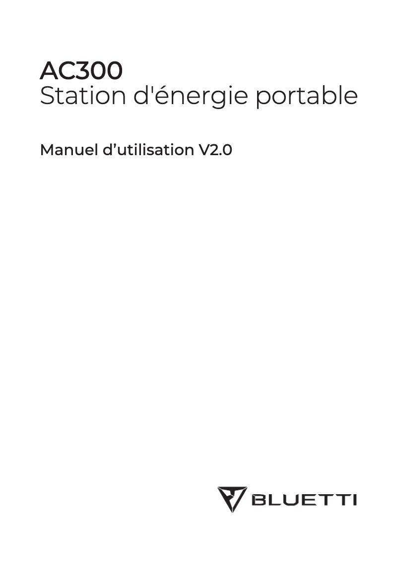 Page n°1 - Manuel utilisateur Bluetti AC300