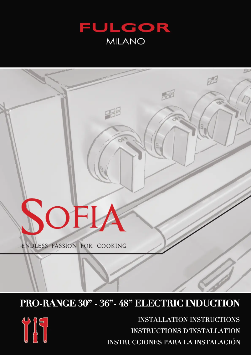 Page 1 de la notice Guide d'installation Fulgor Milano F6PIR487S1