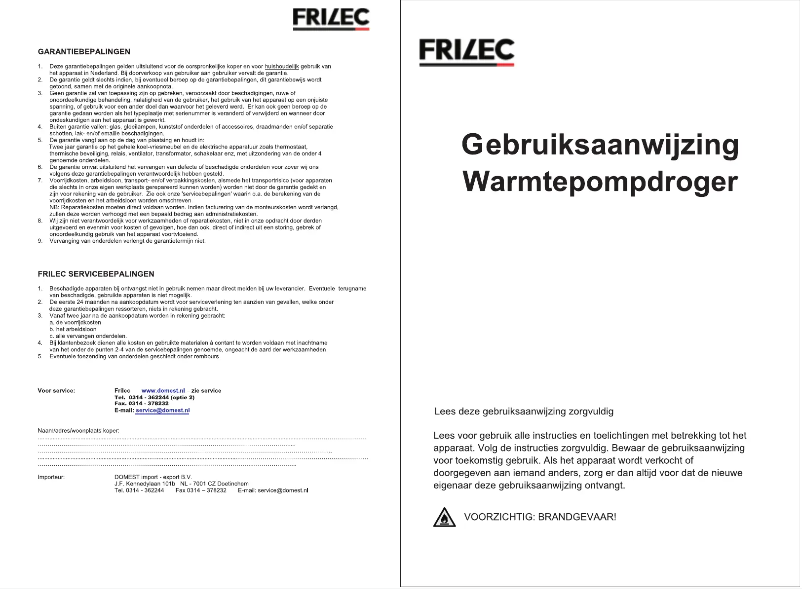 Page 1 de la notice Manuel utilisateur Frilec KOBLENZ8700TWP-3