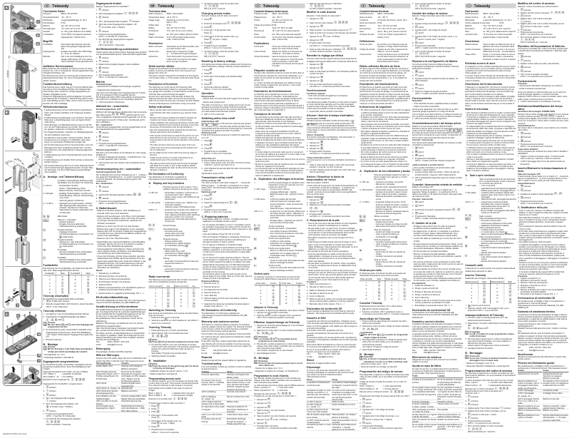 Page 1 de la notice Manuel utilisateur Sommer Telecody 4071