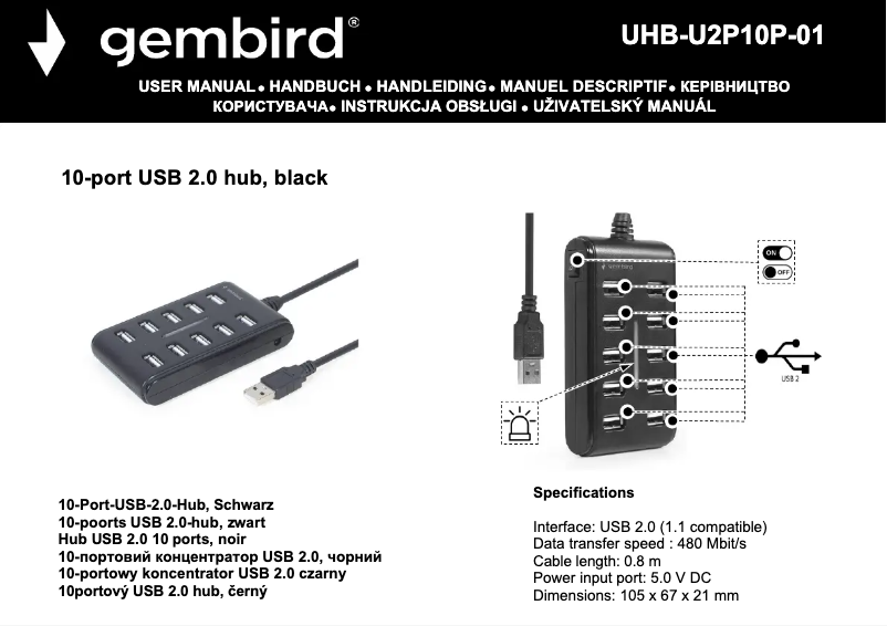Image de la première page du manuel de l'appareil UHB-U2P10P-01
