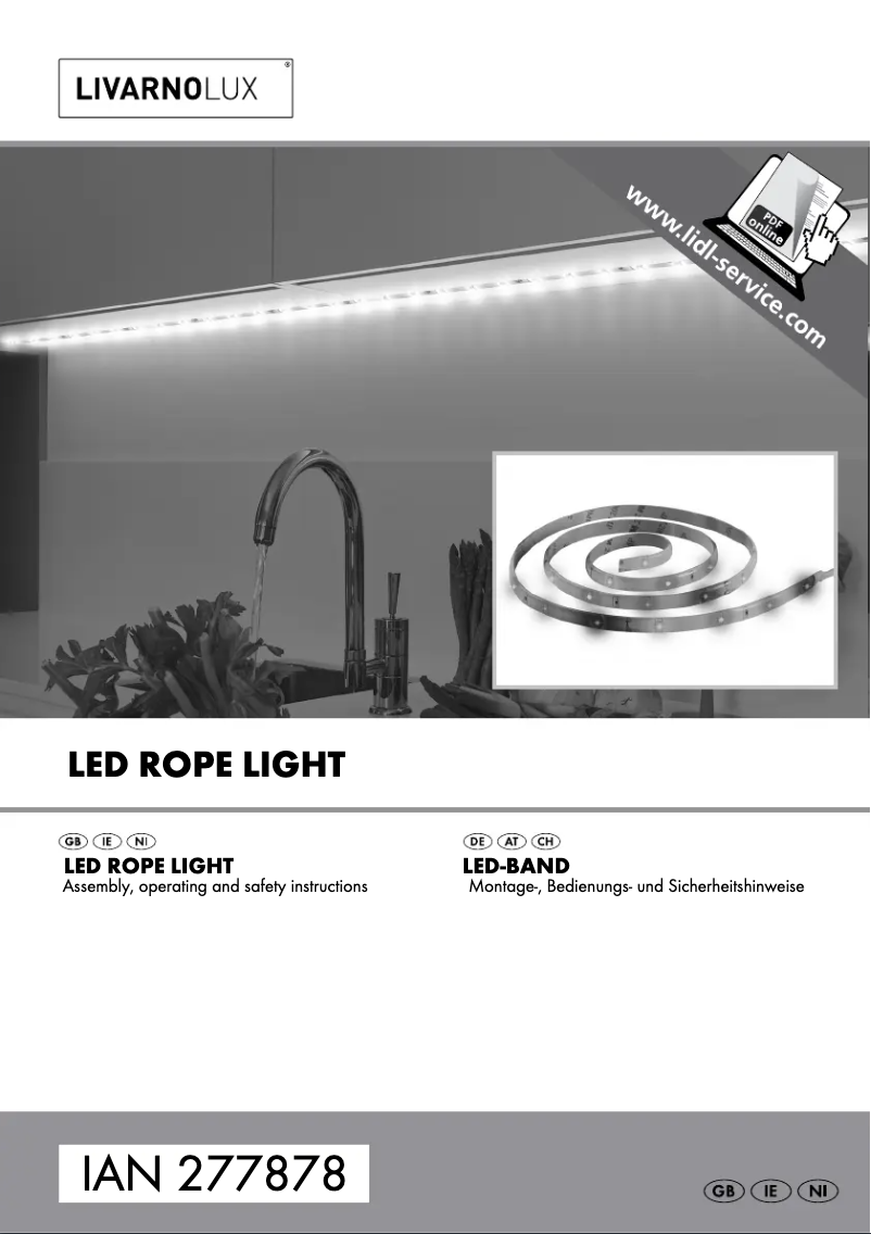 Page 1 de la notice Manuel utilisateur Livarno Lux IAN 277878