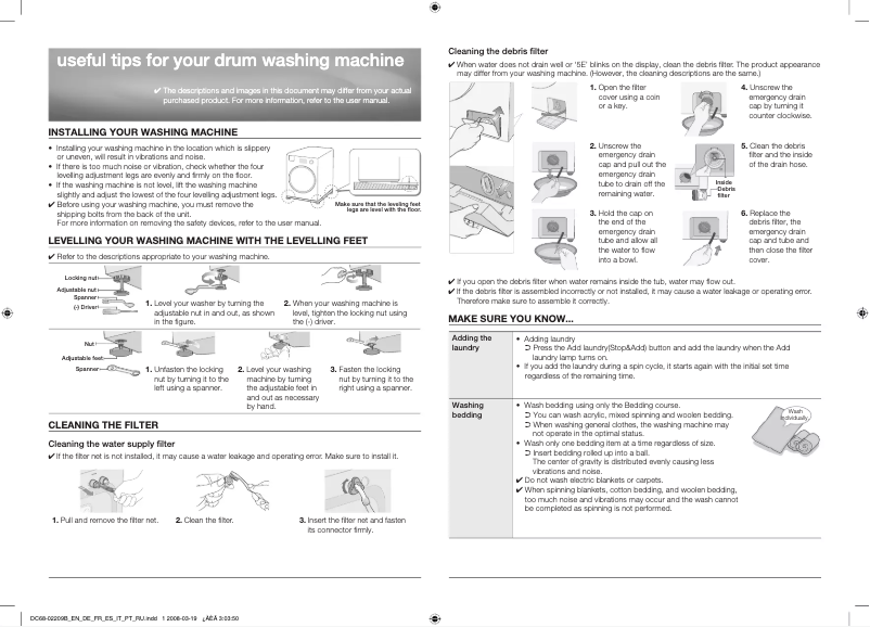 Page n°1 - Manuel utilisateur Samsung WF8800LSW