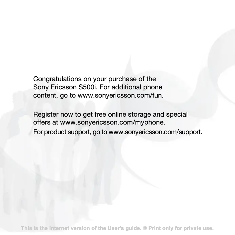 Page 1 de la notice Manuel utilisateur Sony Ericsson S500i