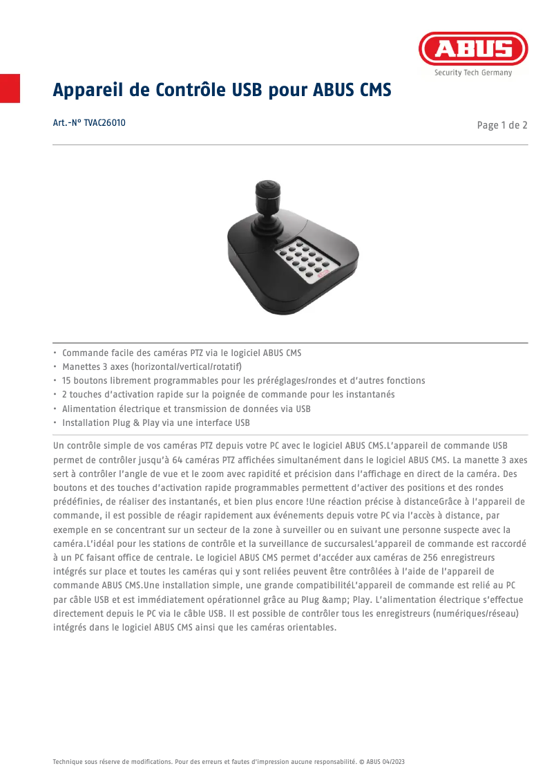 Image de la première page du manuel de l'appareil TVAC26010