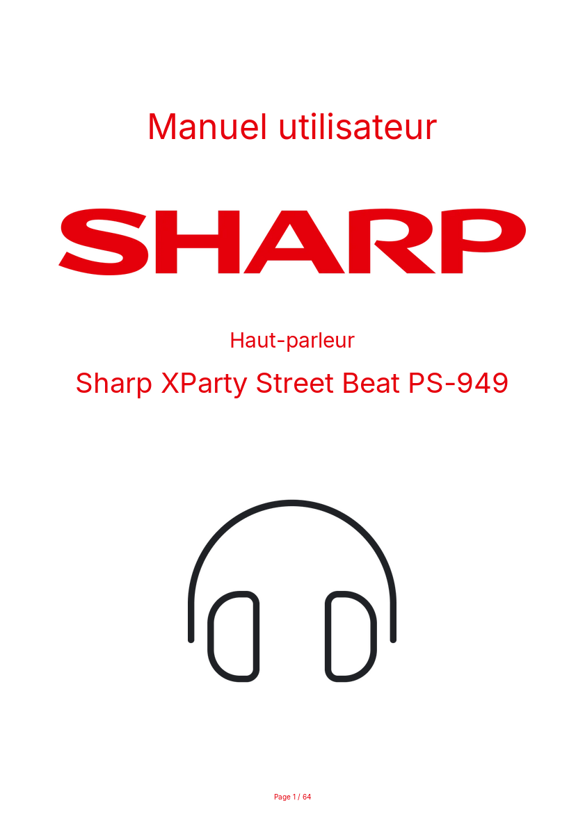 Image de la première page du manuel de l'appareil XParty Street Beat PS-949