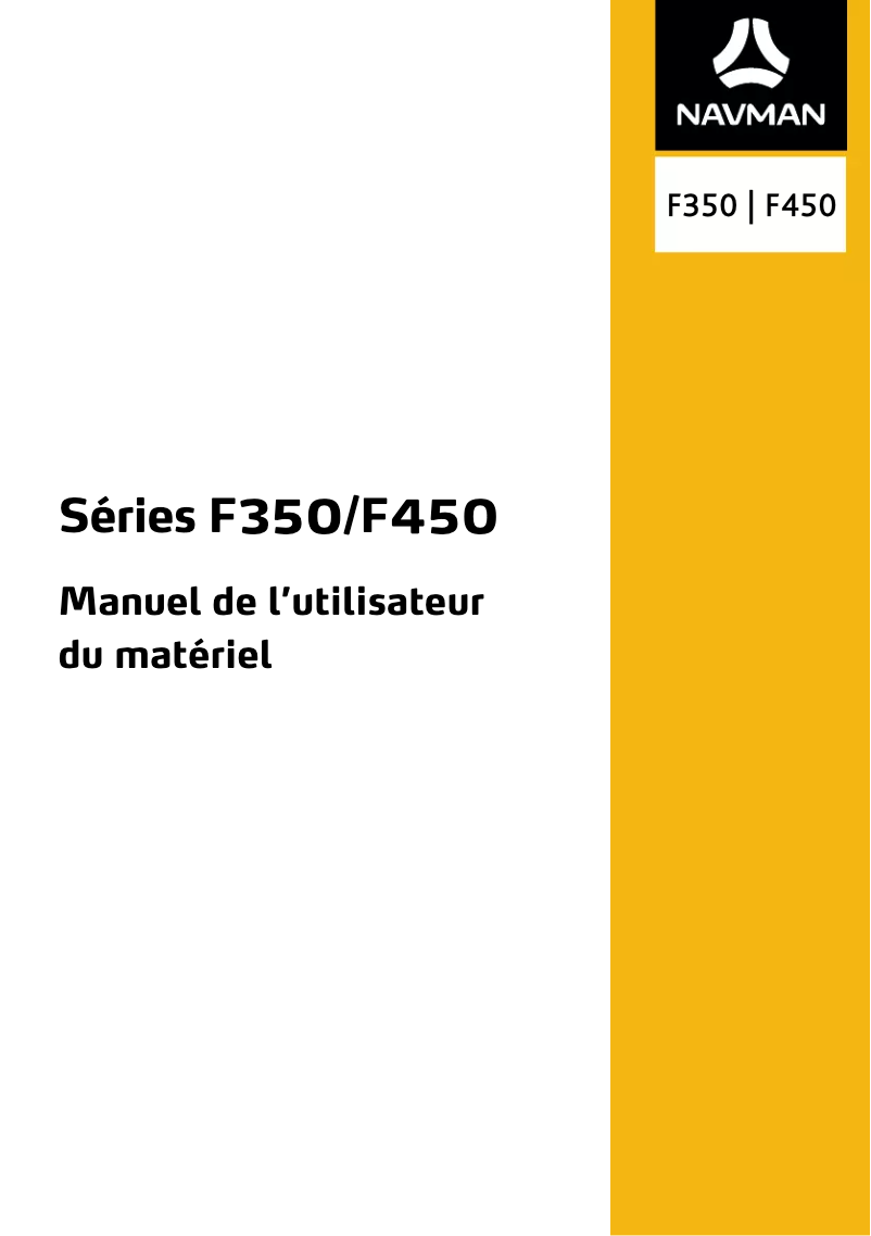 Page 1 de la notice Manuel utilisateur Navman F450