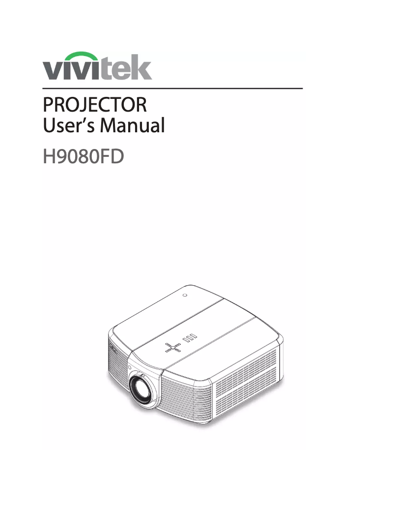 Page 1 de la notice Manuel utilisateur Vivitek H9080FD