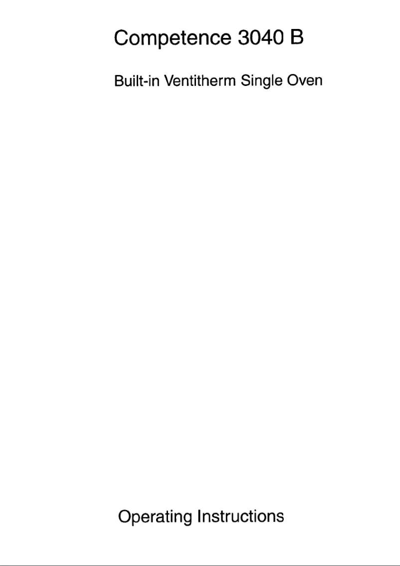 Page 1 de la notice Manuel utilisateur AEG Competence 3040 B