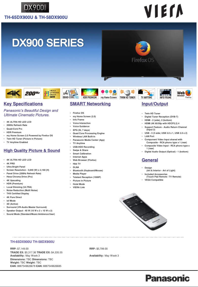 Página 1 del manual Manual de usuario Panasonic TH-65DX900U