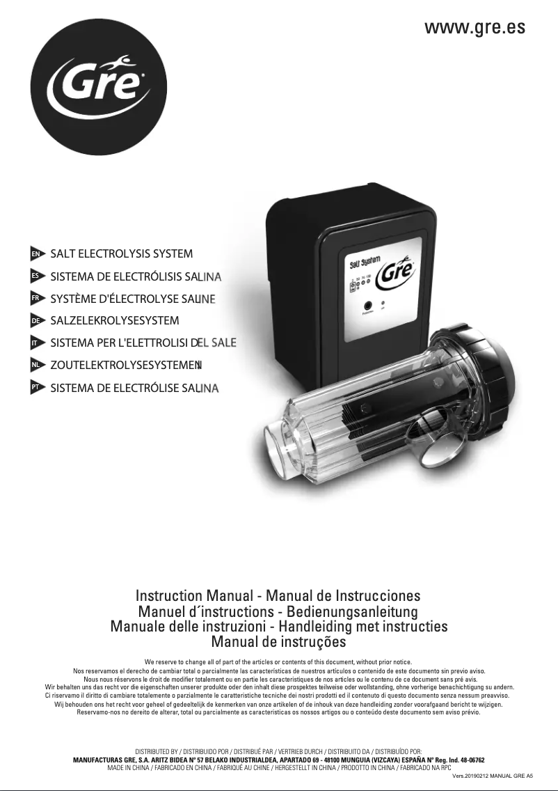 Image de la première page du manuel de l'appareil SCG60