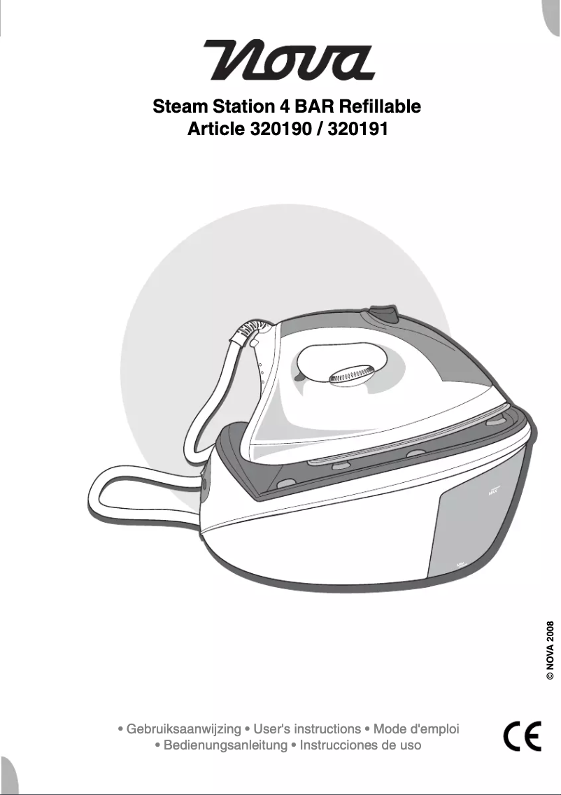 Page 1 de la notice Manuel utilisateur Nova Steam Station 320190