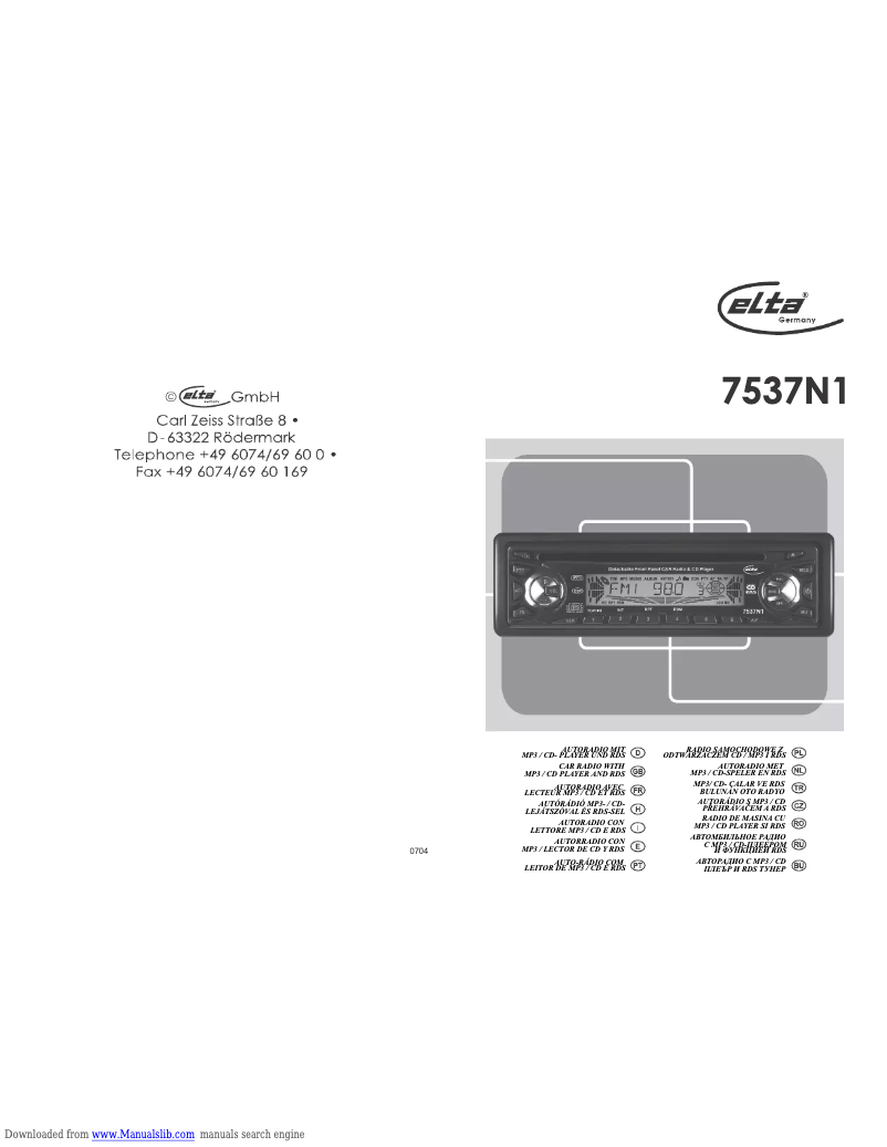 Image de la première page du manuel de l'appareil 7537N1